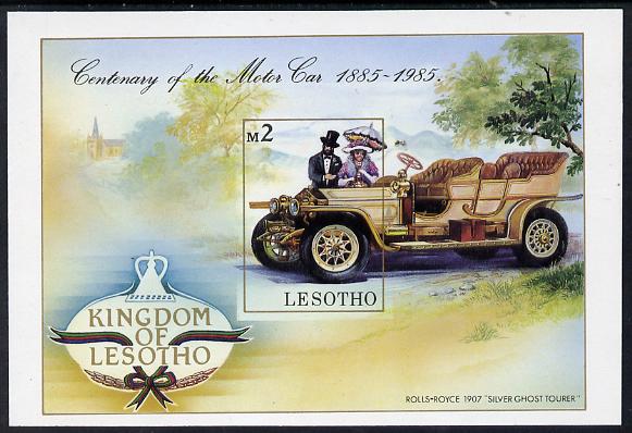Lesotho 1985 Centenary of Motoring unmounted mint imperf m/sheet (SG MS 645)