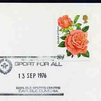 Postmark - Great Britain 1976 card bearing illustrated cancellation for Sport For All (Carlisle)