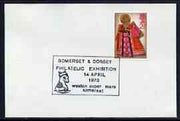 Postmark - Great Britain 1973 cover bearing illustrated cancellation for Somerset & Dorset Philatelic Exhibition, showing a Donkey