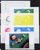 Lesotho 1981 Saturn & Voyager Space Exploration m/sheet the set of 7 imperf progressive proofs comprising the 5 individual colours plus 2 different combination composites, extremely rare unmounted mint