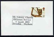 Postmark - Great Britain 1973 cover bearing special cancellation for Mt Calvary Church, 100 Years Service