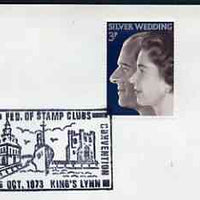 Postmark - Great Britain 1973 cover bearing illustrated cancellation for East Midlands Federation of Stamp Clubs (King's Lynn)