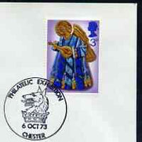 Postmark - Great Britain 1973 cover bearing illustrated cancellation for Philatelic Exhibition, Chester, showing Wolf