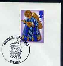 Postmark - Great Britain 1973 cover bearing illustrated cancellation for Philatelic Exhibition, Chester, showing Wolf