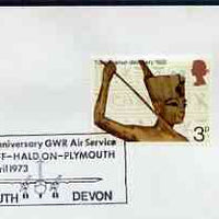 Postmark - Great Britain 1973 cover bearing illustrated cancellation for GWR Air Service, Cardiff - Haldon - Plymouth