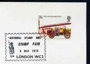 Postmark - Great Britain 1974 card bearing illustrated cancellation for National Stamp Day, London WC (showing a Beefeater)