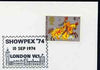Postmark - Great Britain 1974 card bearing illustrated cancellation for Showpex '74, showing Big Ben & Houses of Parliament