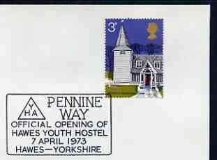 Postmark - Great Britain 1973 cover bearing illustrated cancellation for Pennine Way, Hawes Youth Hostel