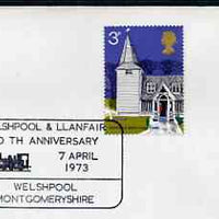 Postmark - Great Britain 1973 cover bearing illustrated cancellation for Welshpool & Llanfair (Narrow Gauge Railway) 10th Anniversary