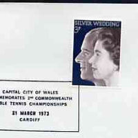 Postmark - Great Britain 1973 cover bearing special cancellation for Capital City of Wales - 2nd Commonwealth Table Tennis Championship (Cardiff)
