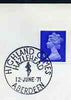 Postmark - Great Britain 1971 cover bearing illustrated cancellation for Highland Games, Hazelhead
