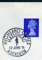 Postmark - Great Britain 1971 cover bearing illustrated cancellation for Highland Games, Hazelhead