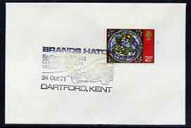 Postmark - Great Britain 1971 cover bearing illustrated cancellation for Brands Hatch Rothmans World Championship Victory Race