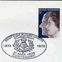 Postmark - Great Britain 1973 cover bearing illustrated cancellation for Scottish RuGreat Britainy Union Centenary (31 March)