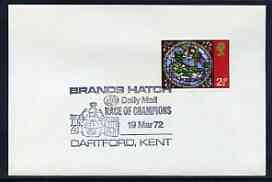 Postmark - Great Britain 1972 cover bearing illustrated cancellation for Brands Hatch STP & Daily Mail Race of Champions