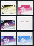 Belize 1983 Communications 15c (Telstar 2) x 6 imperf progressive proofs comprising various individual or composite colours unmounted mint