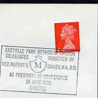 Postmark - Great Britain 1970 cover bearing special cancellation for Eastville Park Methodist Church & Induction of Rev Davies (showing a Scallop shell)