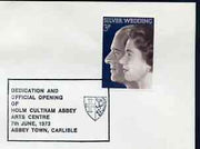 Postmark - Great Britain 1973 cover bearing illustrated cancellation for Official Opening of Holm Cultram Abbey Arts Centre
