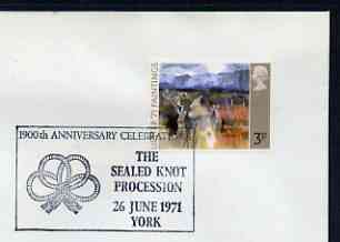 Postmark - Great Britain 1971 cover bearing illustrated cancellation for The Sealed Knot Procession, York