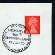 Postmark - Great Britain 1970 cover bearing special cancellation for St Mary's 700th Anniversary, Fowlmere
