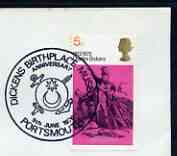 Postmark - Great Britain 1970 cover bearing special cancellation for Dickens Birthplace Museum, Portsmouth