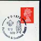 Postmark - Great Britain 1970 cover bearing illustrated cancellation for Portsmouth & Southsea Scouts 60th Anniversary