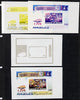 Lesotho 1984 Los Angeles Olympic Games (Olympic Flame & Flags) m/sheet the set of 4 imperf progressive proofs comprising various single & multiple combination composites, extremely rare (as SG MS 595)