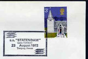 Postmark - Great Britain 1972 cover bearing illustrated cancellation for SS Statendam Visits Torbay
