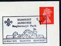 Postmark - Great Britain 1970 cover bearing illustrated cancellation for Somerset Jamboree, BaGreat Britainorough Park