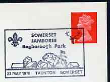 Postmark - Great Britain 1970 cover bearing illustrated cancellation for Somerset Jamboree, BaGreat Britainorough Park