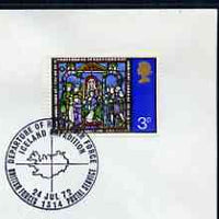 Postmark - Great Britain 1972 cover bearing illustrated cancellation for Departure of RAF, Iceland Expedition (BFPS)
