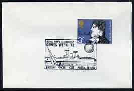 Postmark - Great Britain 1972 cover bearing illustrated cancellation for Royal Navu Guardship, Cowes Week (BFPS)