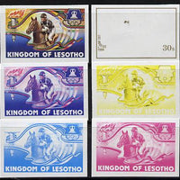 Lesotho 1984 Los Angeles Olympic Games 30s (Horse Riding) set of 6 imperf progressive proofs comprising various single & multiple combination composites, very scarce