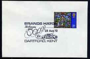 Postmark - Great Britain 1972 cover bearing illustrated cancellation for Brands Hatch Rothmans 50,000