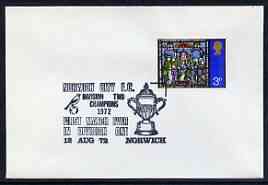 Postmark - Great Britain 1972 cover bearing illustrated cancellation for Norwich City FC First Ever Match in Division 1