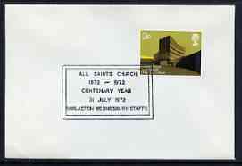 Postmark - Great Britain 1972 card bearing special cancellation for All Saint's Church, Centenary Year, Darlaston