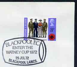 Postmark - Great Britain 1972 cover bearing illustrated cancellation for Blackpool FC Enter the Watney Cup