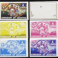 Lesotho 1984 Los Angeles Olympic Games 1m (Running) set of 6 imperf progressive proofs comprising various single & multiple combination composites, very scarce, as SG 594