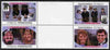 Tuvalu - Nanumea 1986 Royal Wedding (Andrew & Fergie) $1 with 'Congratulations' opt in gold in unissued perf tete-beche inter-paneau block of 4 (2 se-tenant pairs) unmounted mint from Printer's uncut proof sheet