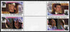 Tuvalu - Nukulaelae 1986 Royal Wedding (Andrew & Fergie) $1 with 'Congratulations' opt in gold in unissued perf tete-beche inter-paneau block of 4 (2 se-tenant pairs) unmounted mint from Printer's uncut proof sheet