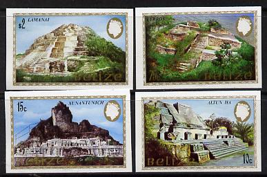 Belize 1983 Maya Monuments set of 4 in unmounted mint imperf singles (SG 747-50) gutter pairs & blocks available, price pro rata