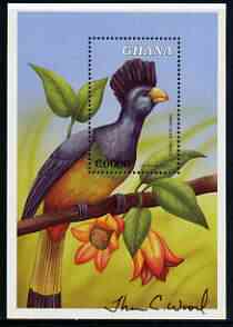 Ghana 2000 Fauna & Flora 6000c perf m/sheet (Great Blue Turaco) signed by Thomas C Wood the designer, unmounted mint SG MS 3015b