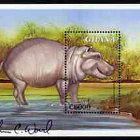 Ghana 2000 Fauna & Flora 6000c perf m/sheet (Hippopotamus) signed by Thomas C Wood the designer unmounted mint, SG MS 3015a