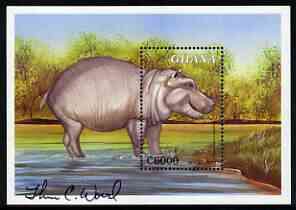 Ghana 2000 Fauna & Flora 6000c perf m/sheet (Hippopotamus) signed by Thomas C Wood the designer unmounted mint, SG MS 3015a