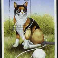 Guinea - Conakry 1999 Domestic Cats 1500f perf m/sheet (Calico Shorthair) signed by Thomas C Wood the designer, Sc 1628