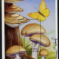 Angola 1999 Mushrooms perf m/sheet (Psalliota haemorrhoidaria) signed by Thomas C Wood the designer, unmounted mint SG MS 1510a