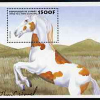 Guinea - Conakry 1999 Horses 1500f perf m/sheet (Mustang) signed by Thomas C Wood the designer, Sc 1515