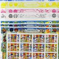 Lesotho 1982 World Cup Football m/sheetlet the set of 8 imperf progressive proofs comprising the 5 individual colours plus 3 different combination composites incl completed design, extremely rare