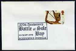 Postmark - Great Britain 1972 cover bearing illustrated cancellation for 300th Anniversary of Battle of Sole Bay, Suffolk
