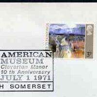 Postmark - Great Britain 1971 cover bearing special cancellation for The American Museum, Bath